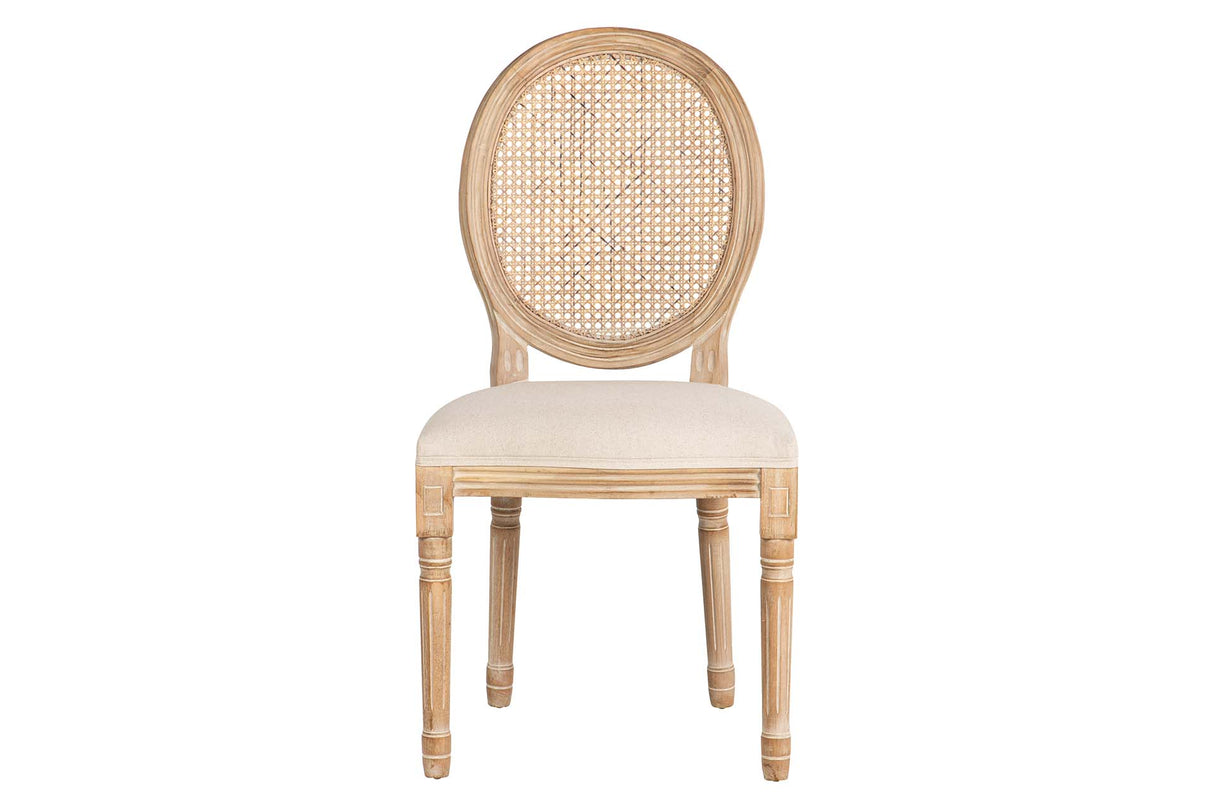 SILLA MEDALLON CON REJILLA PATAS MADERA 48x48x96CM