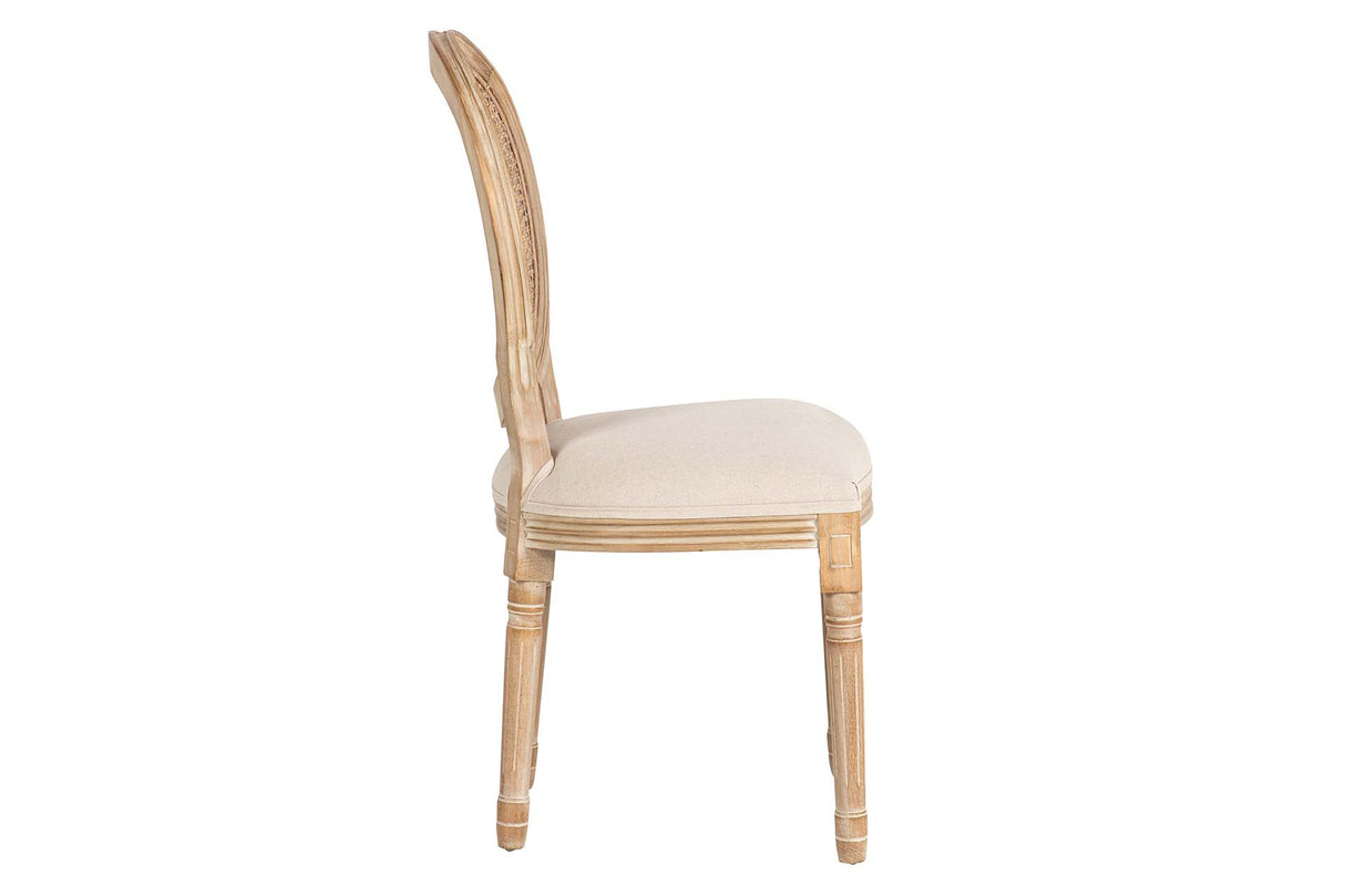 SILLA MEDALLON CON REJILLA PATAS MADERA 48x48x96CM