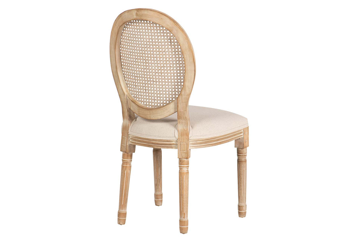 SILLA MEDALLON CON REJILLA PATAS MADERA 48x48x96CM