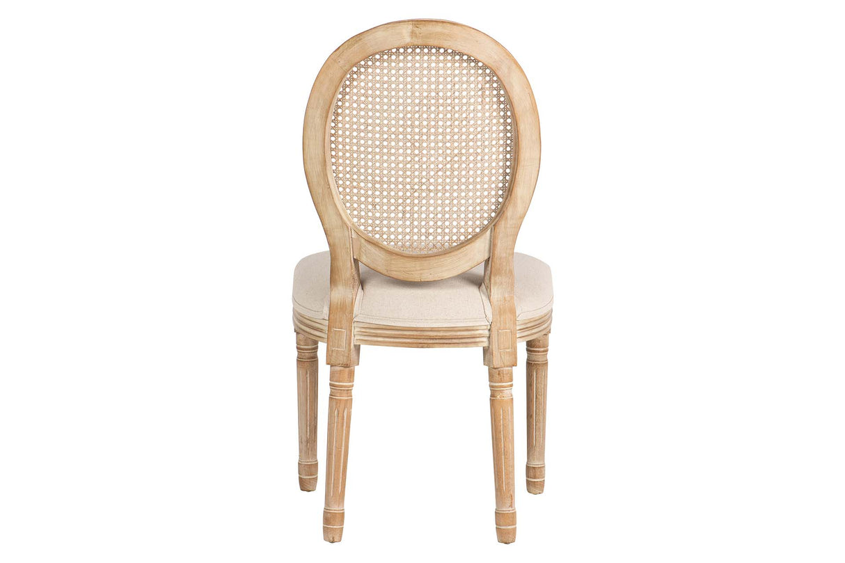 SILLA MEDALLON CON REJILLA PATAS MADERA 48x48x96CM