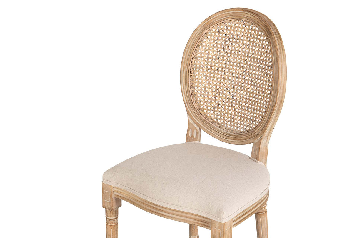 SILLA MEDALLON CON REJILLA PATAS MADERA 48x48x96CM