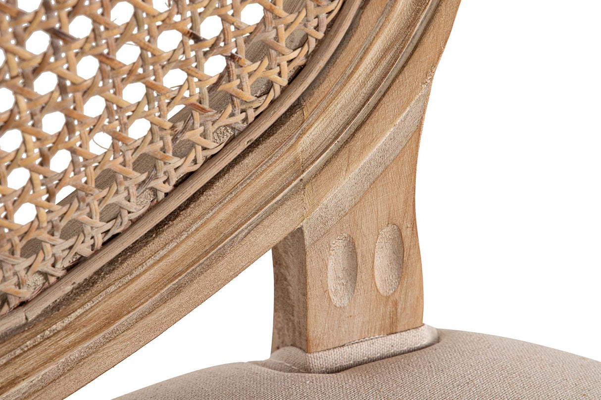 SILLA MEDALLON CON REJILLA PATAS MADERA 48x48x96CM