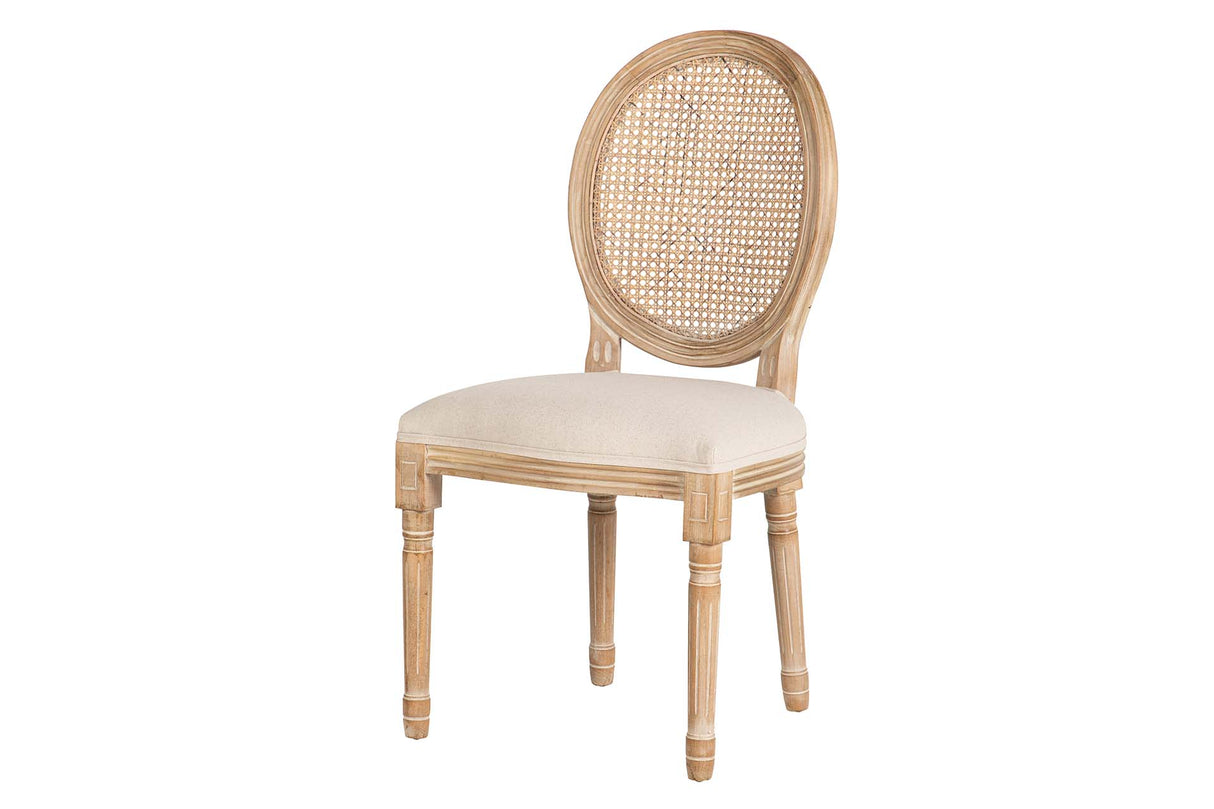 SILLA MEDALLON CON REJILLA PATAS MADERA 48x48x96CM