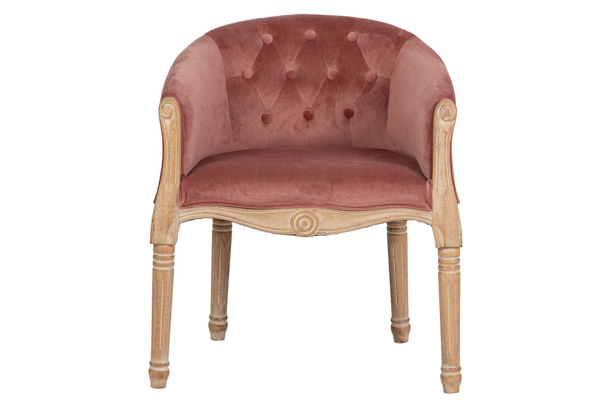 BUTACA VELVET CAPITONE PATAS MADERA 61x61x71 CM