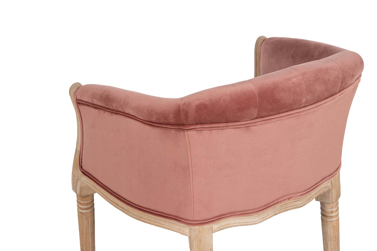 BUTACA VELVET CAPITONE PATAS MADERA 61x61x71 CM