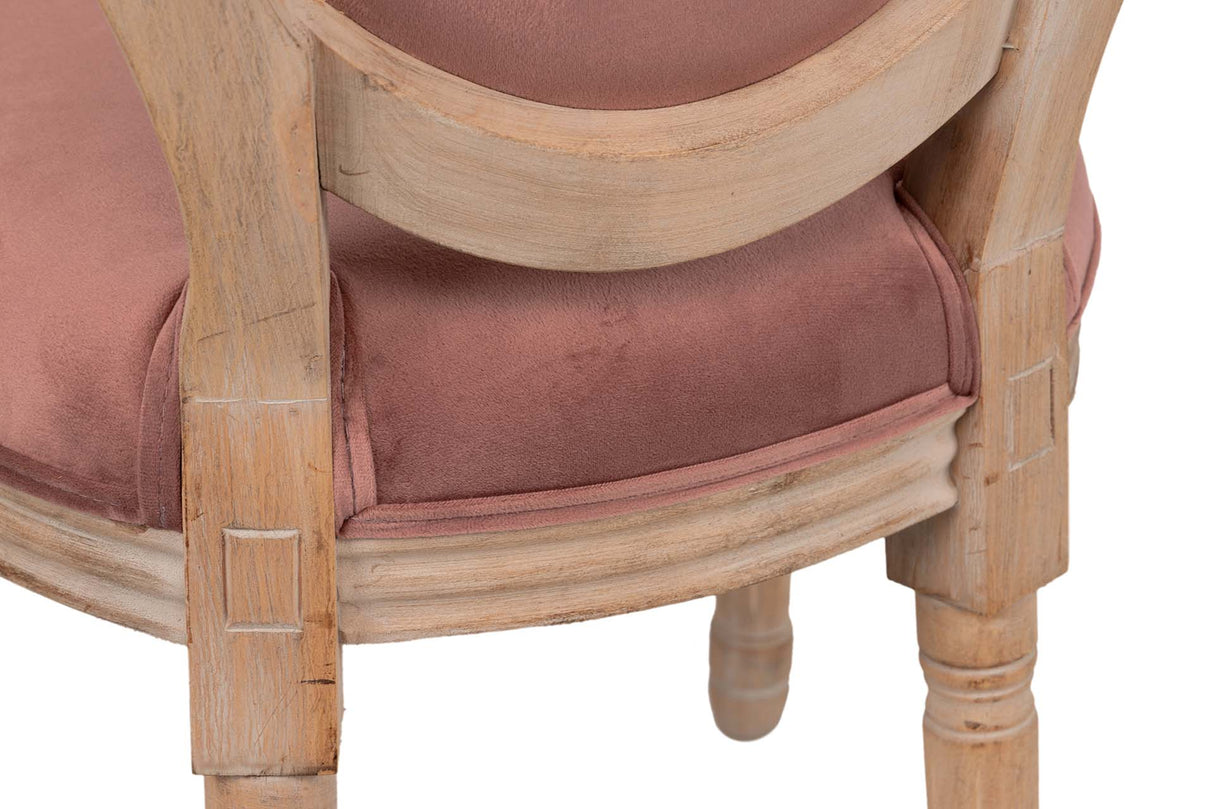 SILLA MEDALLON VELVET PATAS DE MADERA 48x48x96 CM