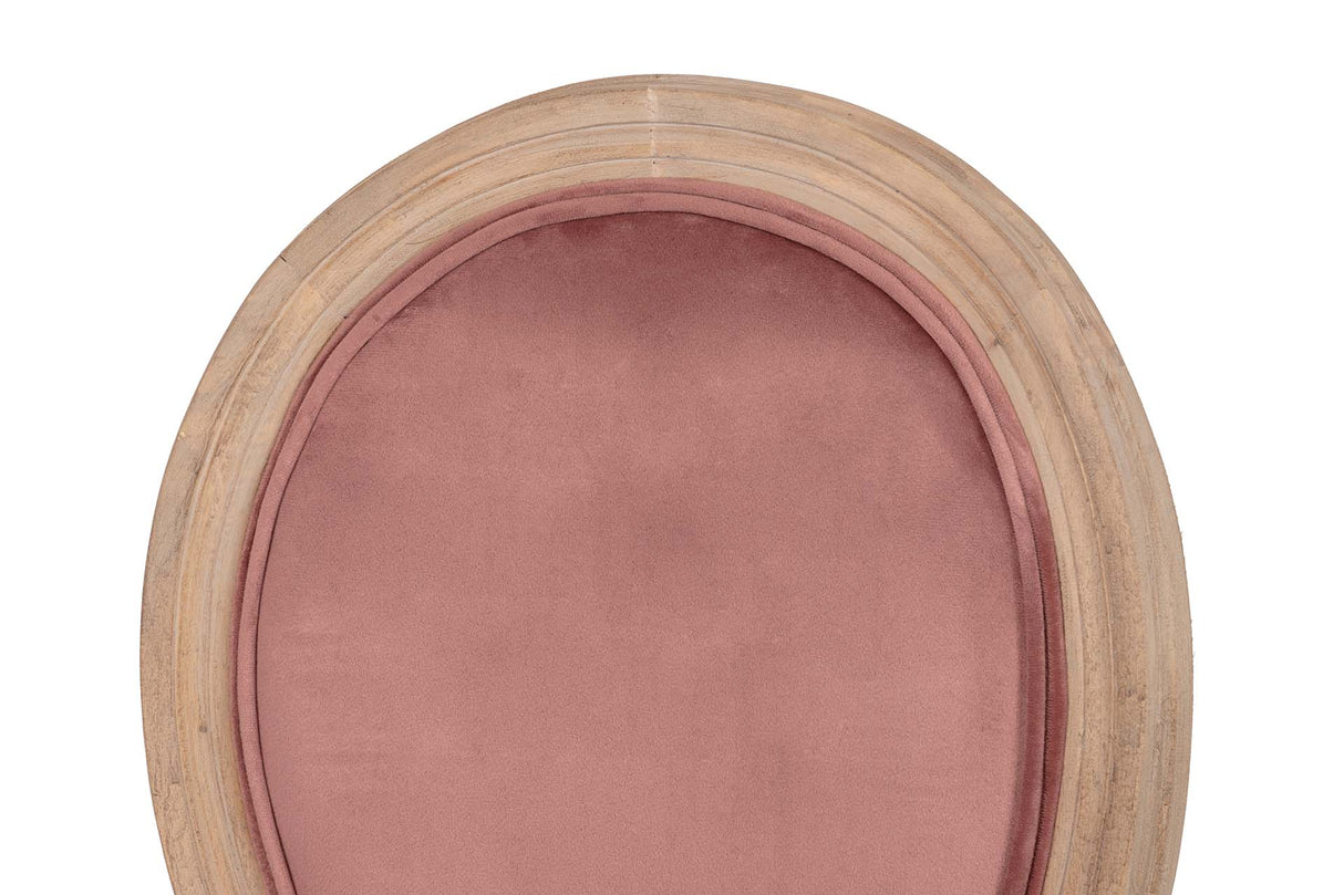 SILLA MEDALLON VELVET PATAS DE MADERA 48x48x96 CM