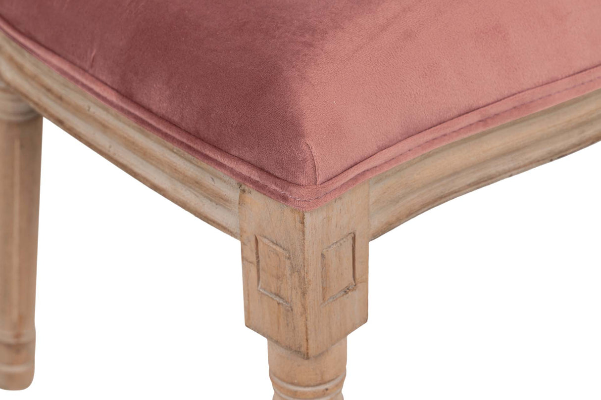 SILLA MEDALLON VELVET PATAS DE MADERA 48x48x96 CM