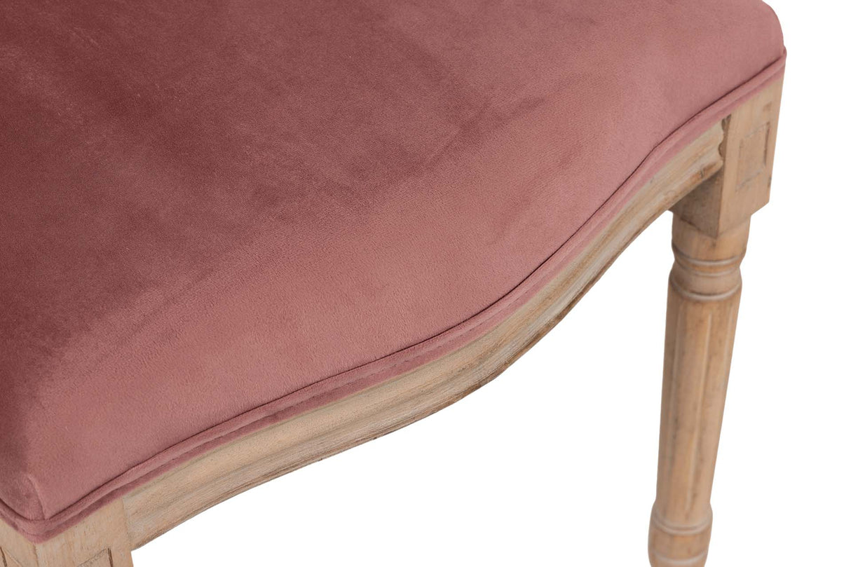 SILLA MEDALLON VELVET PATAS DE MADERA 48x48x96 CM