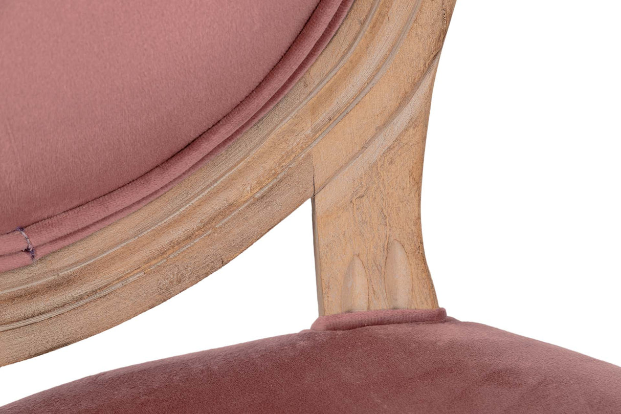 SILLA MEDALLON VELVET PATAS DE MADERA 48x48x96 CM