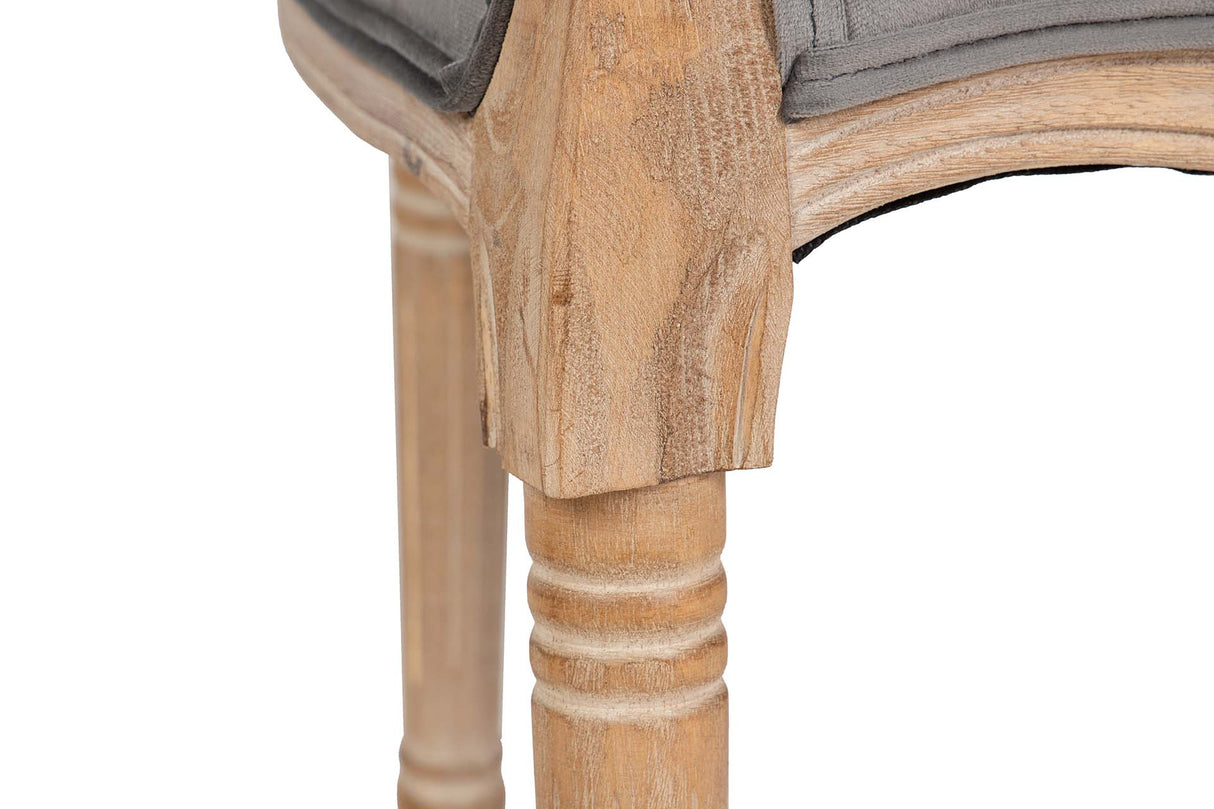 BUTACA VELVET CAPITONE PATAS MADERA 61x61x71 CM