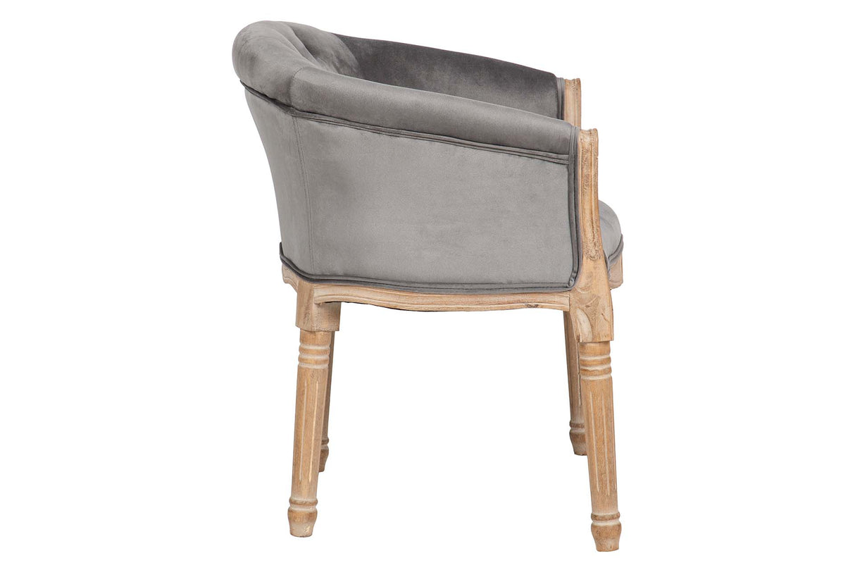 BUTACA VELVET CAPITONE PATAS MADERA 61x61x71 CM