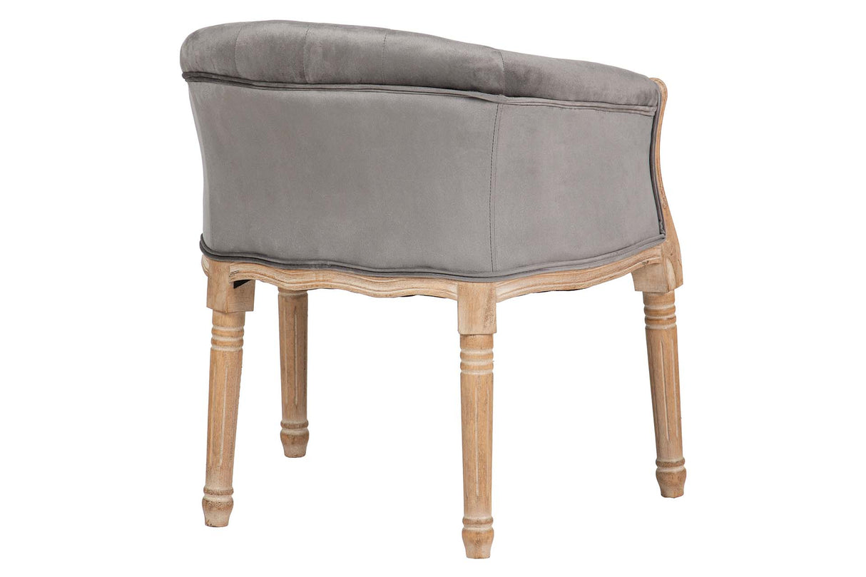 BUTACA VELVET CAPITONE PATAS MADERA 61x61x71 CM