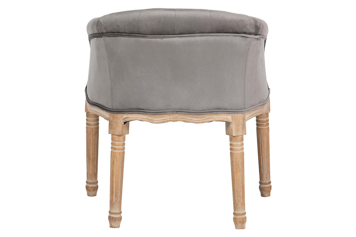 BUTACA VELVET CAPITONE PATAS MADERA 61x61x71 CM