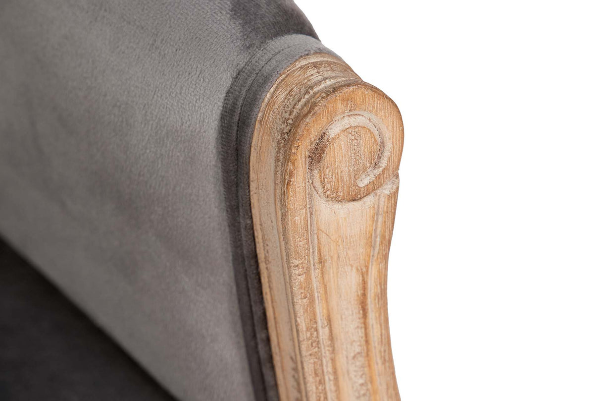 BUTACA VELVET CAPITONE PATAS MADERA 61x61x71 CM