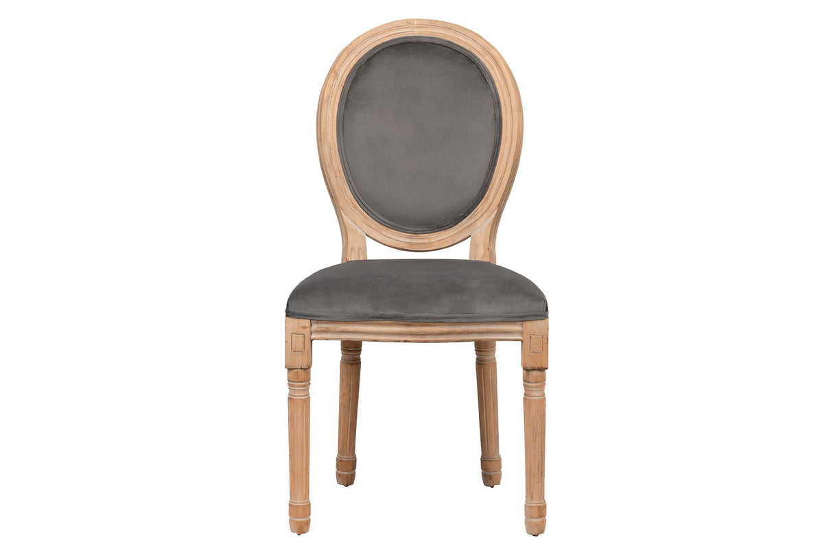 SILLA MEDALLON VELVET PATAS DE MADERA 48x48x96 CM