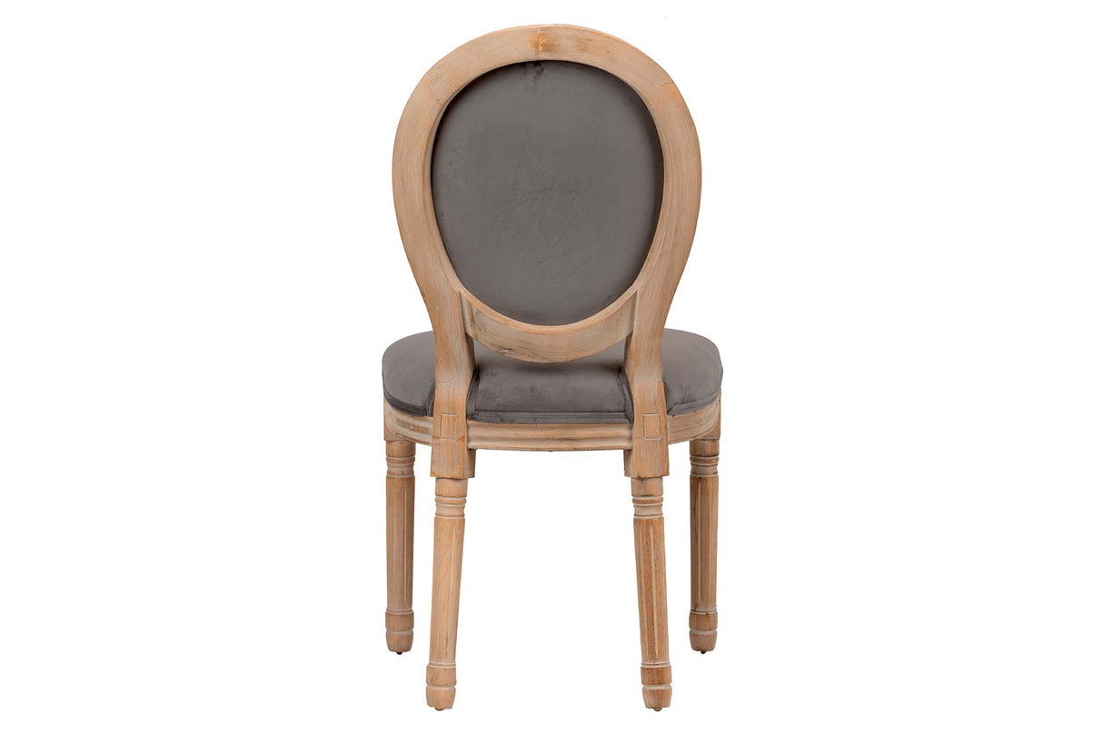 SILLA MEDALLON VELVET PATAS DE MADERA 48x48x96 CM