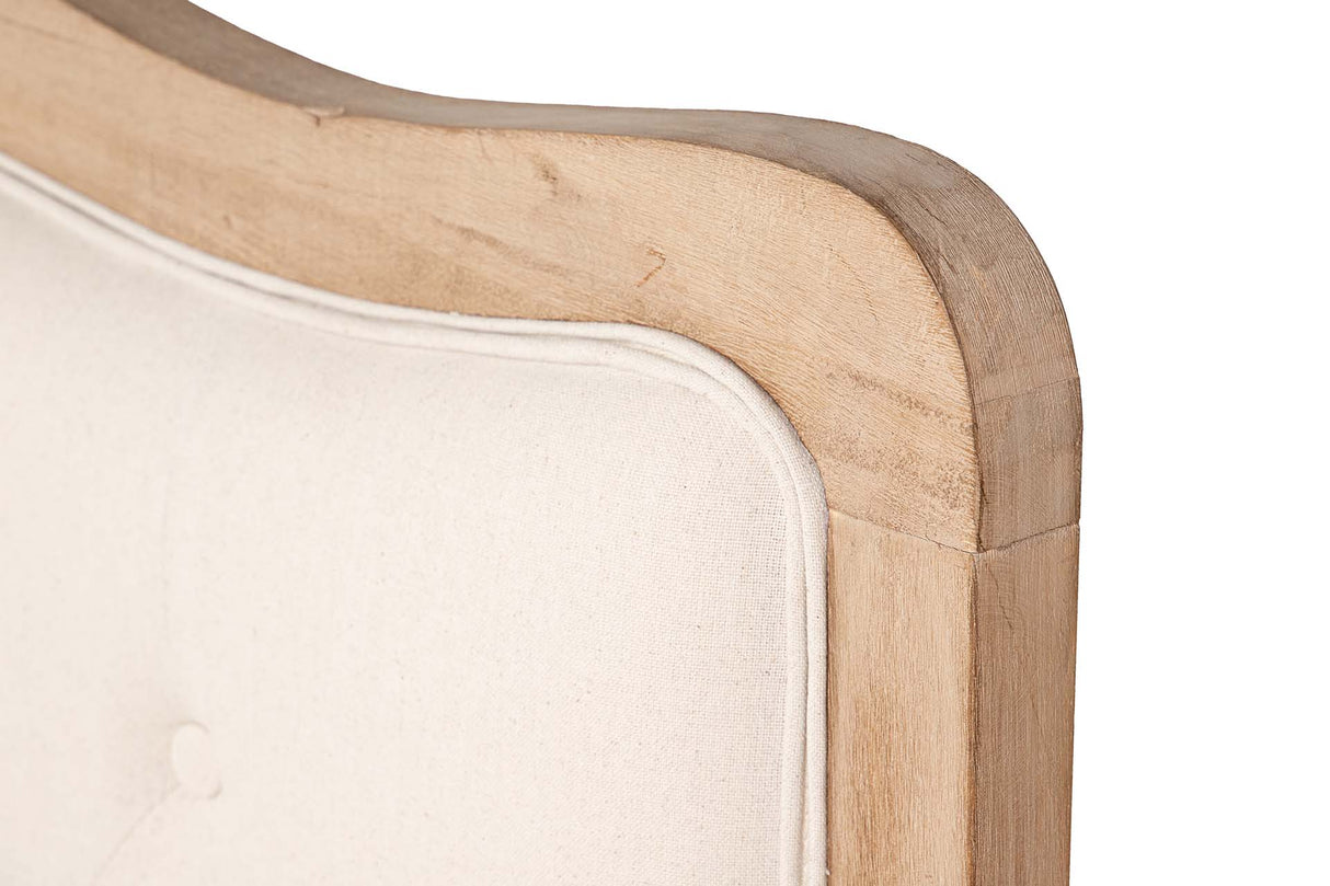 CABECERO CAPITONE LINO MADERA CAUCHO 160x4x120 CM