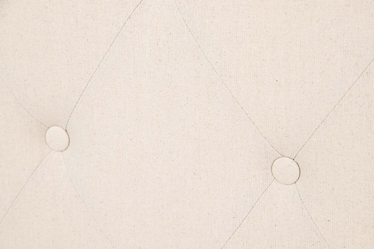 CABECERO CAPITONE LINO MADERA CAUCHO 160x4x120 CM