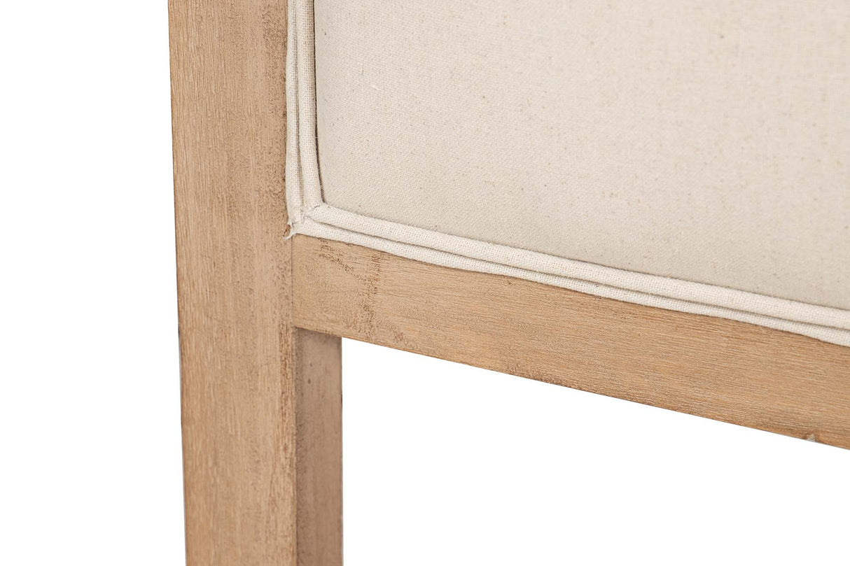 CABECERO CAPITONE LINO MADERA CAUCHO 160x4x120 CM