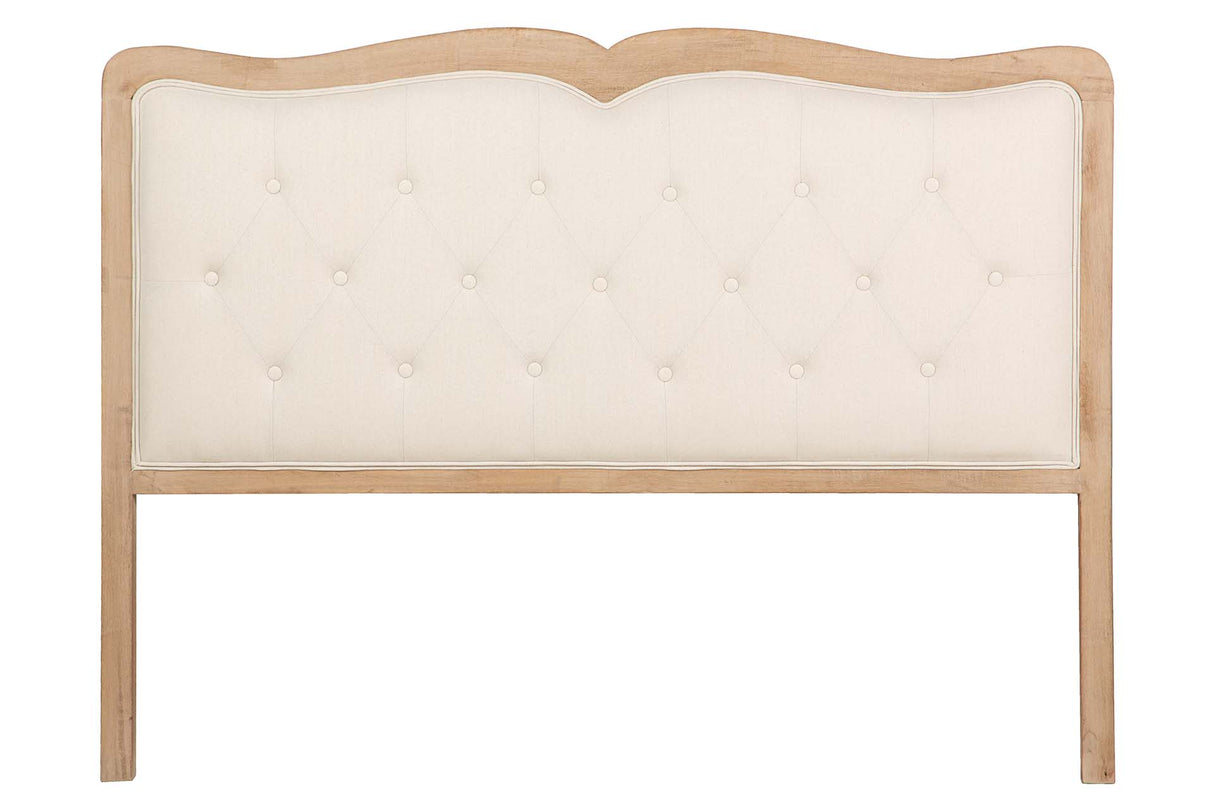 CABECERO CAPITONE LINO MADERA CAUCHO 160x4x120 CM