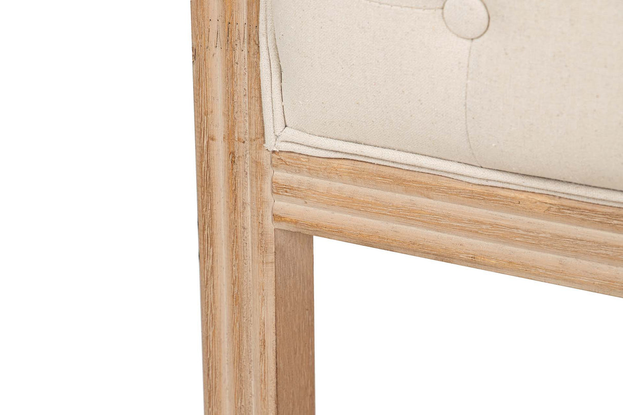 CABECERO CAPITONE LINO MADERA CAUCHO 160x4x120 CM