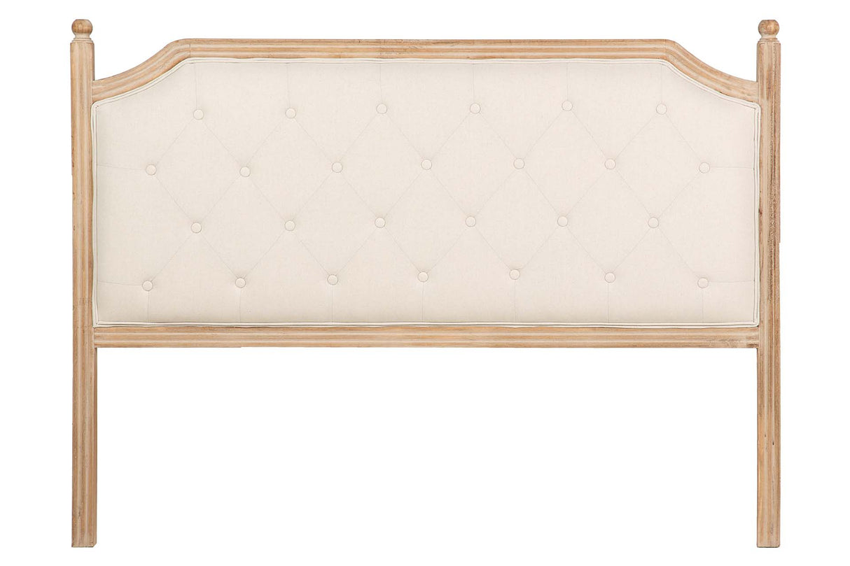 CABECERO CAPITONE LINO MADERA CAUCHO 160x4x120 CM