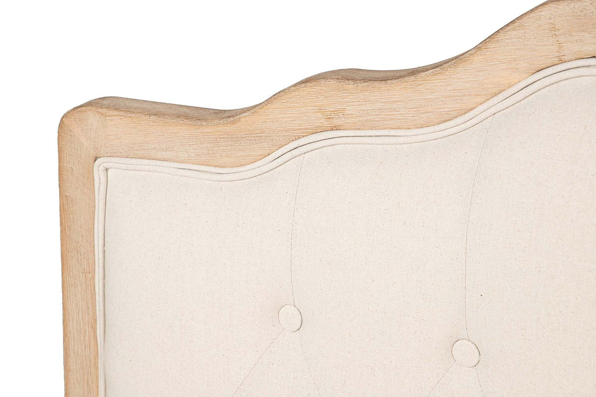 CABECERO CAPITONE LINO MADERA CAUCHO 160x4x120 CM