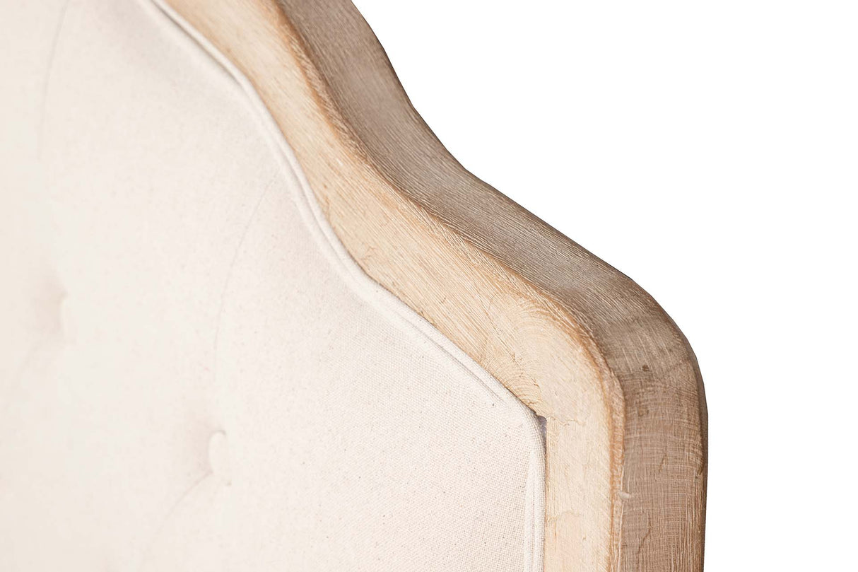 CABECERO CAPITONE LINO MADERA CAUCHO 160x4x120 CM