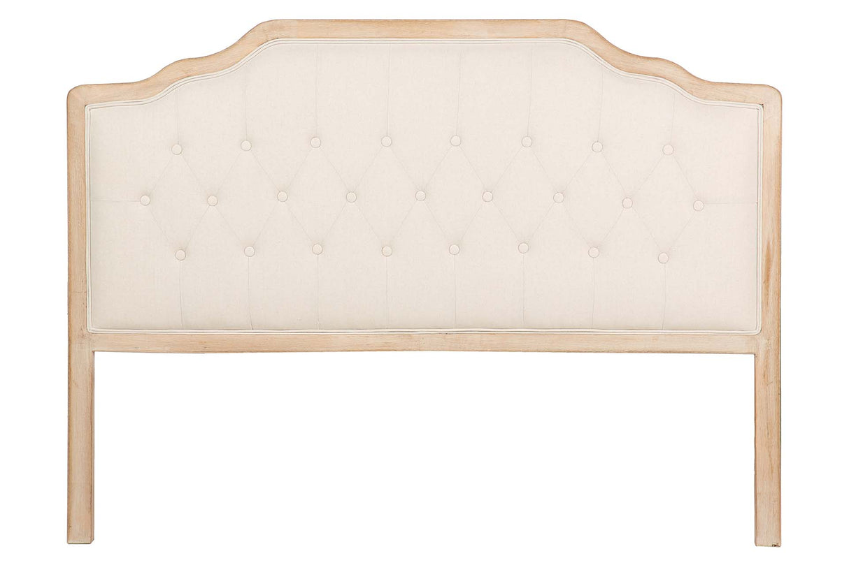 CABECERO CAPITONE LINO MADERA CAUCHO 160x4x120 CM