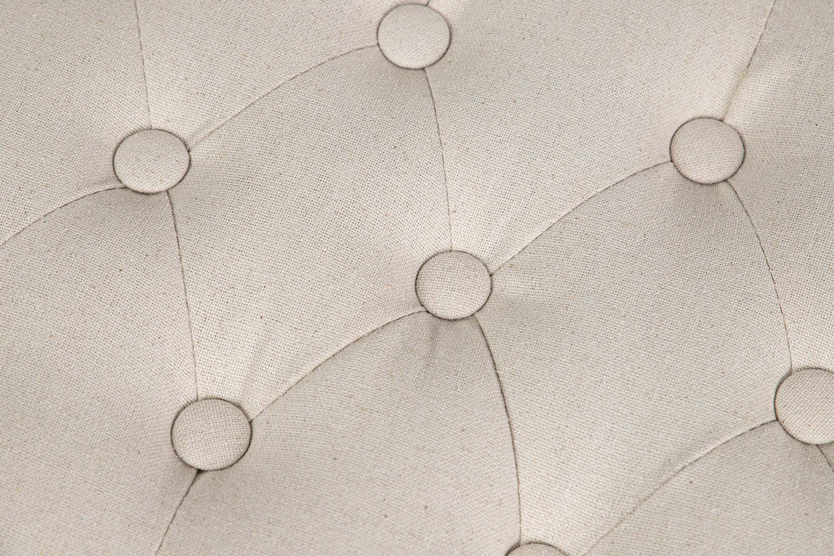 PIE DE CAMA LINO CAPITONE PATAS MADERA 110x36x47CM