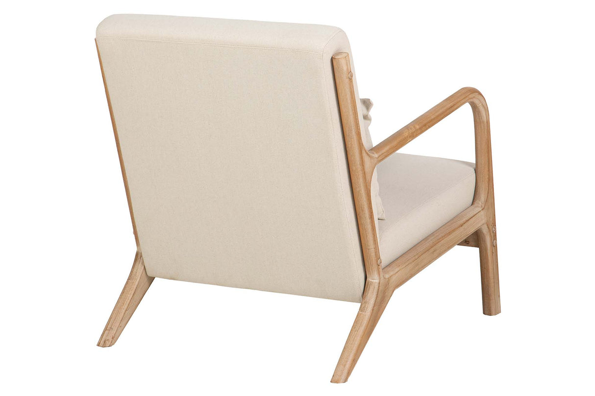 SILLON MADERA DE CAUCHO LINO BEIGE 66x85x74 CM