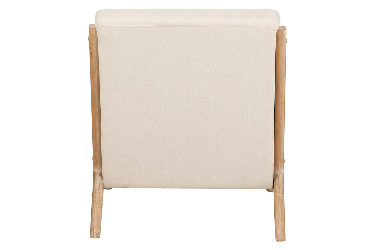 SILLON MADERA DE CAUCHO LINO BEIGE 66x85x74 CM