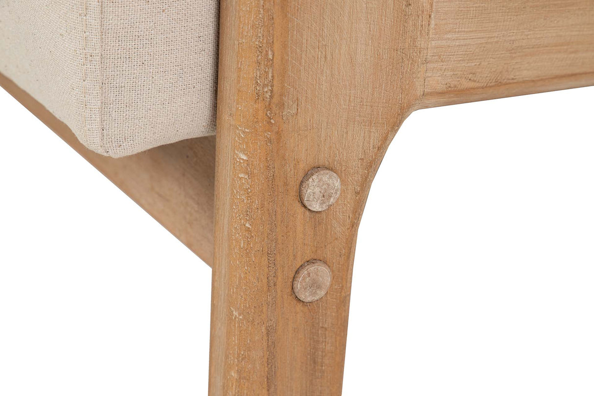 SILLON MADERA DE CAUCHO LINO BEIGE 66x85x74 CM