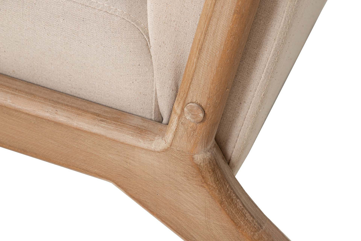 SILLON MADERA DE CAUCHO LINO BEIGE 66x85x74 CM