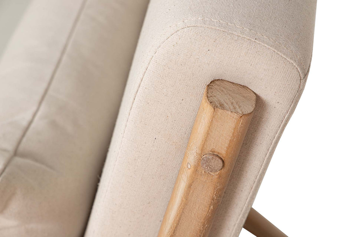 SILLON MADERA DE CAUCHO LINO BEIGE 66x85x74 CM