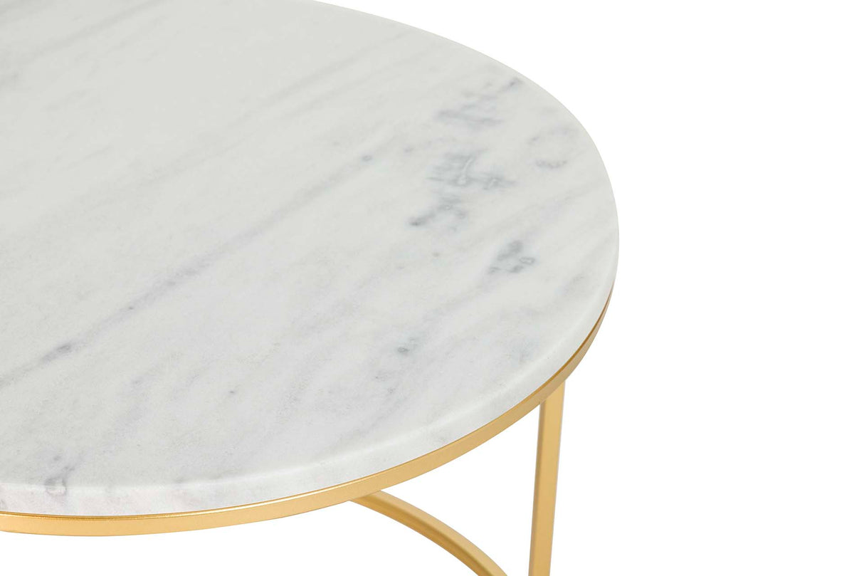 SET 2 MESAS METAL MÁRMOL 60x60x41 50x50x38 CM