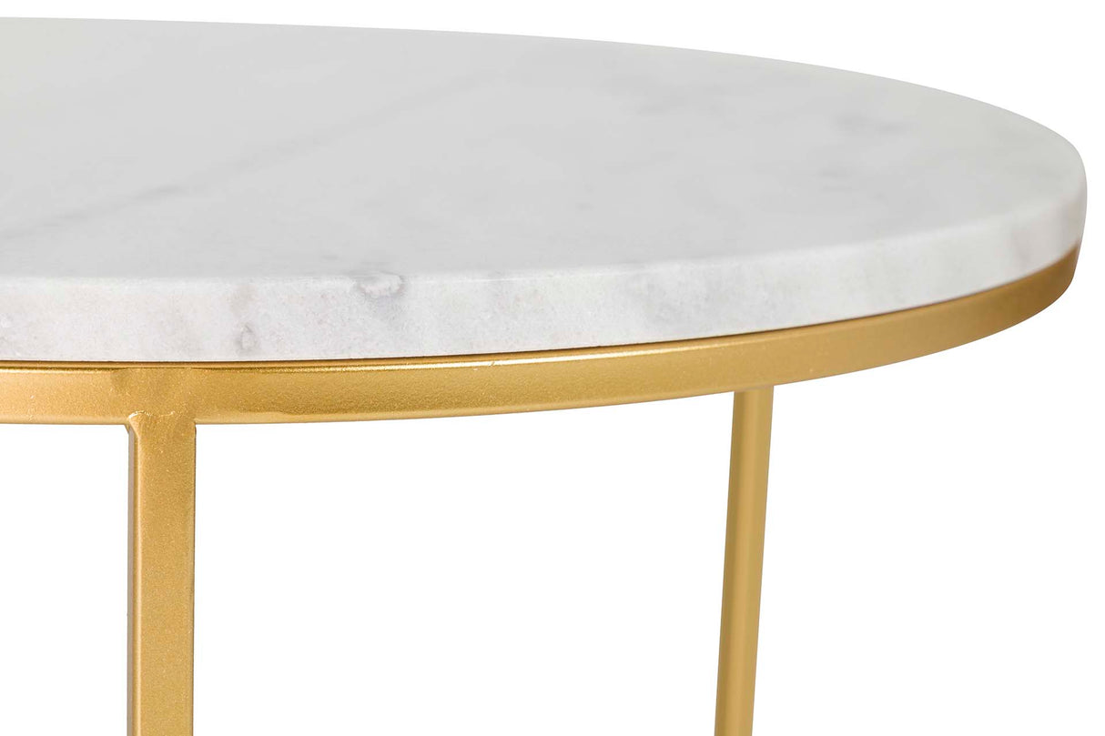 SET 2 MESAS METAL MÁRMOL 60x60x41 50x50x38 CM