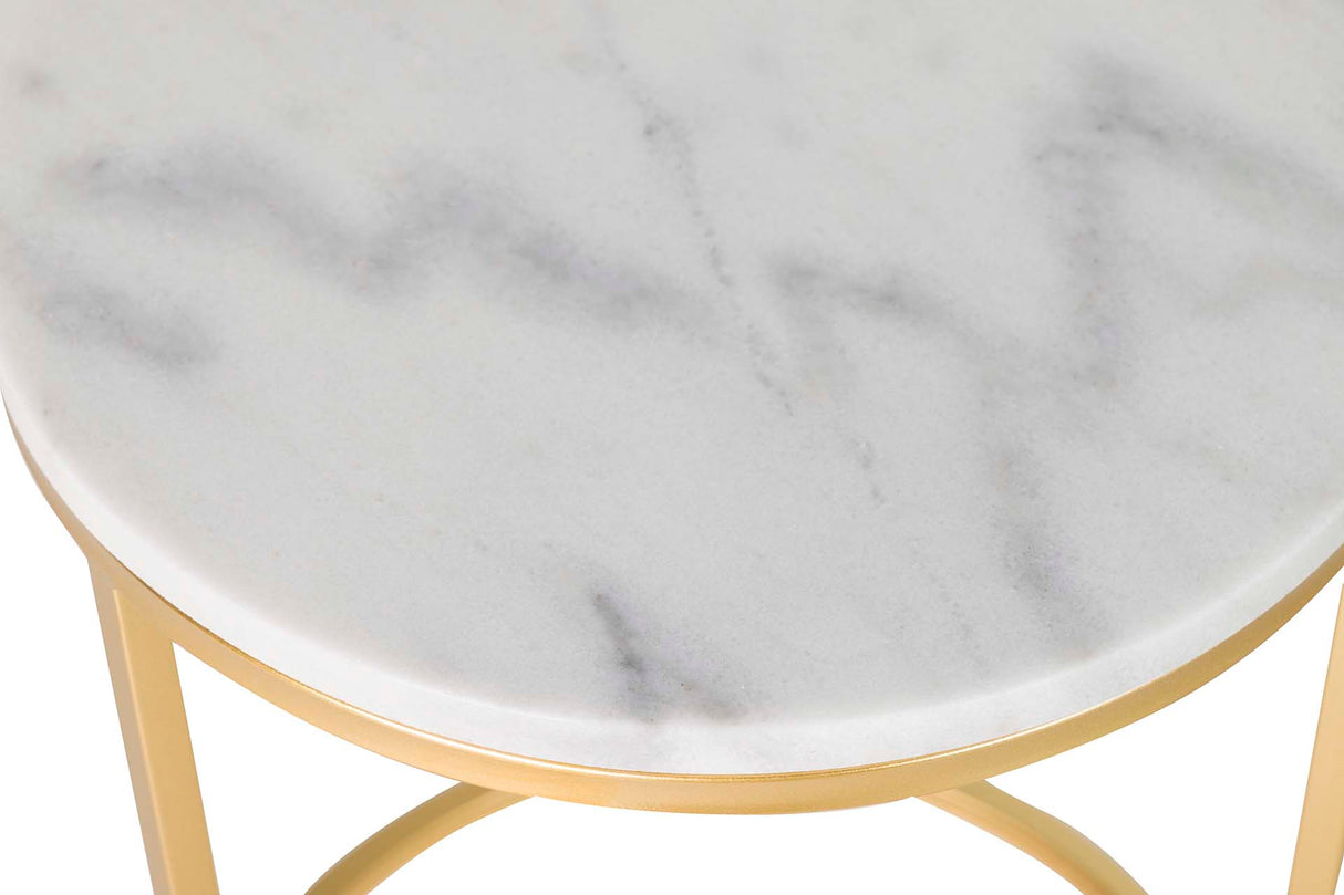 Definir 2 mesas de máquinas de mármore 41x41x50 35x35x43 cm