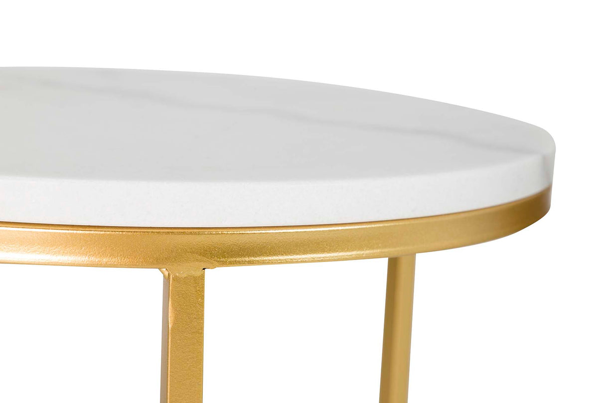 Definir 2 mesas de máquinas de mármore 41x41x50 35x35x43 cm