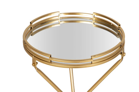 SET 2 MESAS METAL ESPEJO 40x40x70 30x30x60 CM