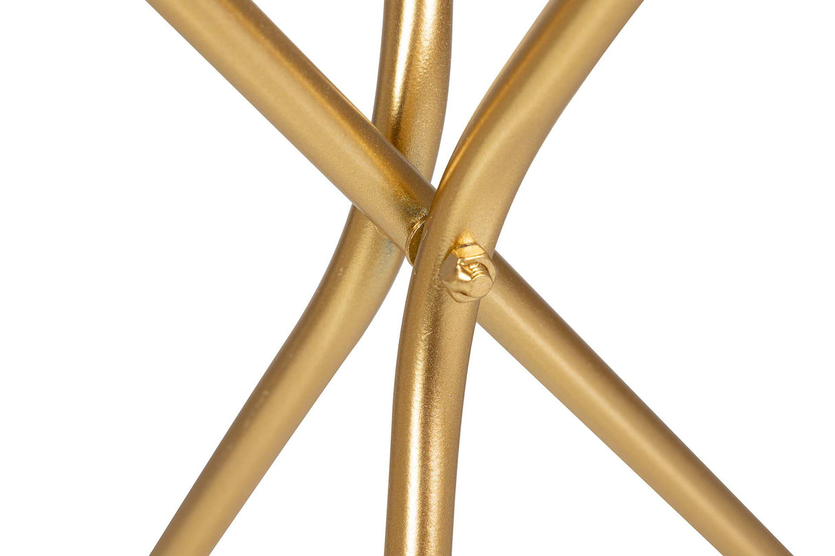 SET 2 MESAS METAL ESPEJO 40x40x70 30x30x60 CM