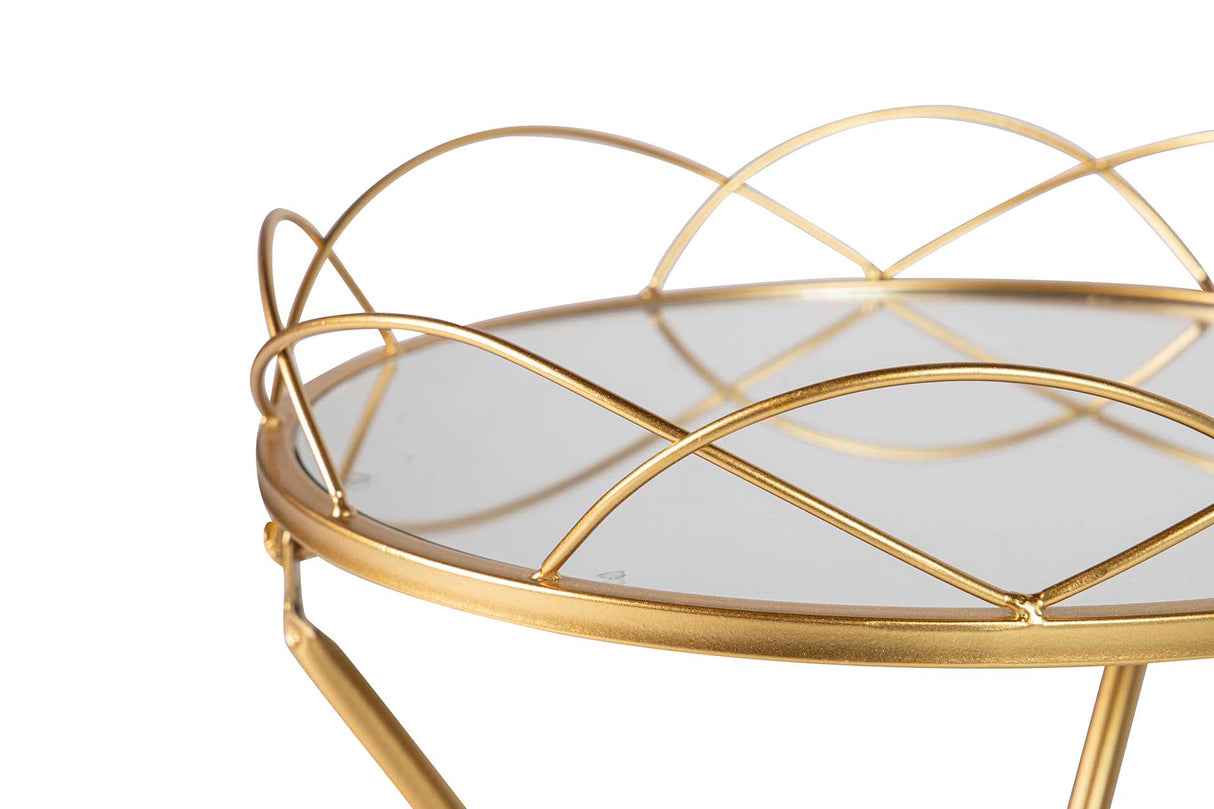 Definir 2 mesas de espelho de metal 44x39x74 42x39x63 cm