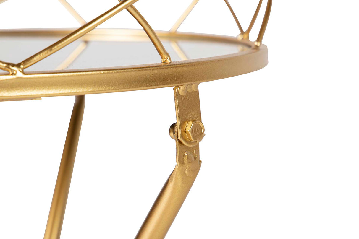 Definir 2 mesas de espelho de metal 44x39x74 42x39x63 cm