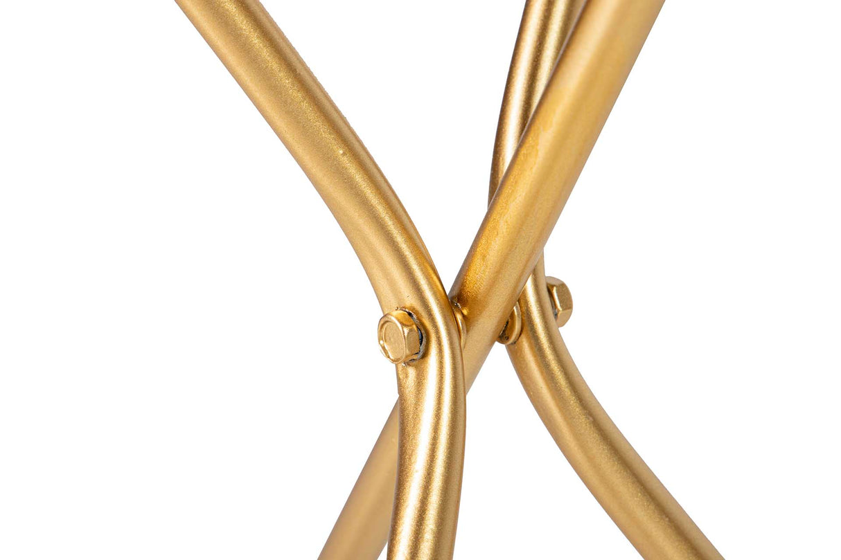 Definir 2 mesas de espelho de metal 44x39x74 42x39x63 cm