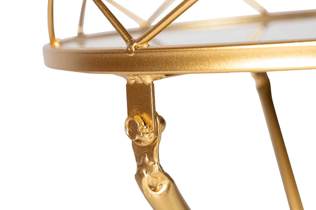 Definir 2 mesas de espelho de metal 44x39x74 42x39x63 cm