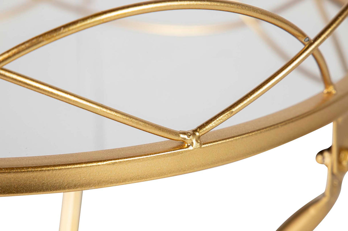 Definir 2 mesas de espelho de metal 44x39x74 42x39x63 cm