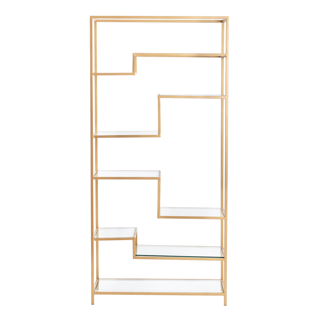 ESTANTERIA METAL DORADA BALDAS CRISTAL 82x42x173CM