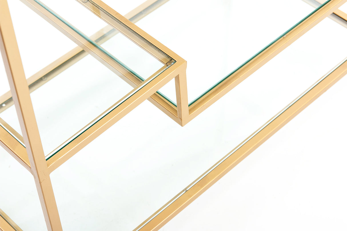 ESTANTERIA METAL DORADA BALDAS CRISTAL 82x42x173CM