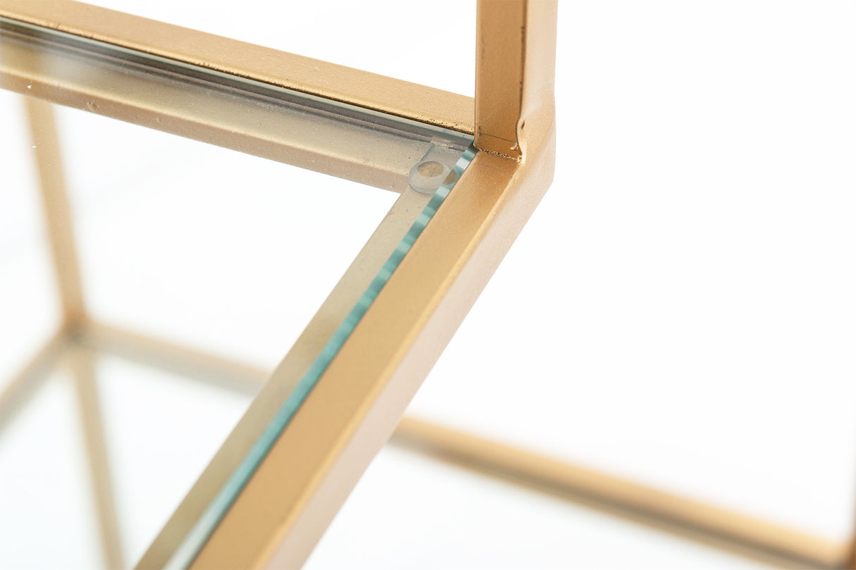 ESTANTERIA METAL DORADA BALDAS CRISTAL 82x42x173CM